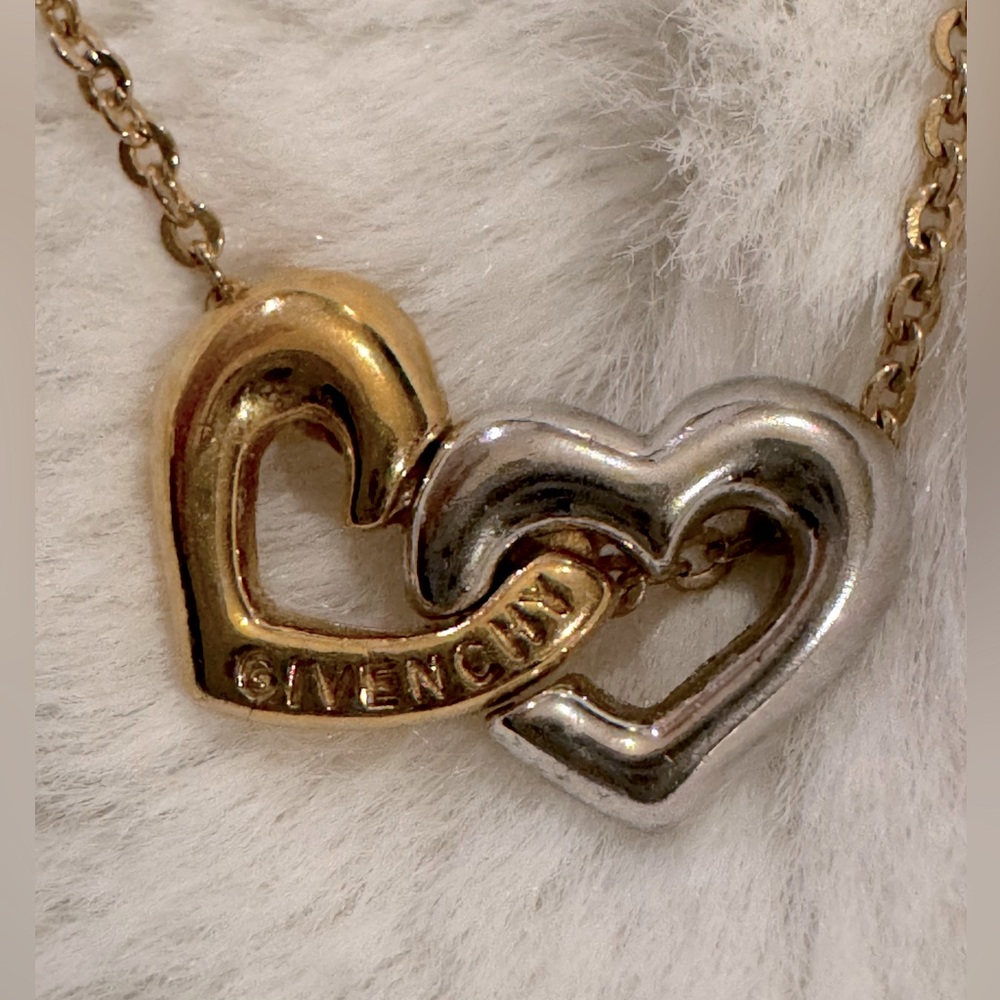 Givenchy Double Heart Interlocking Necklace